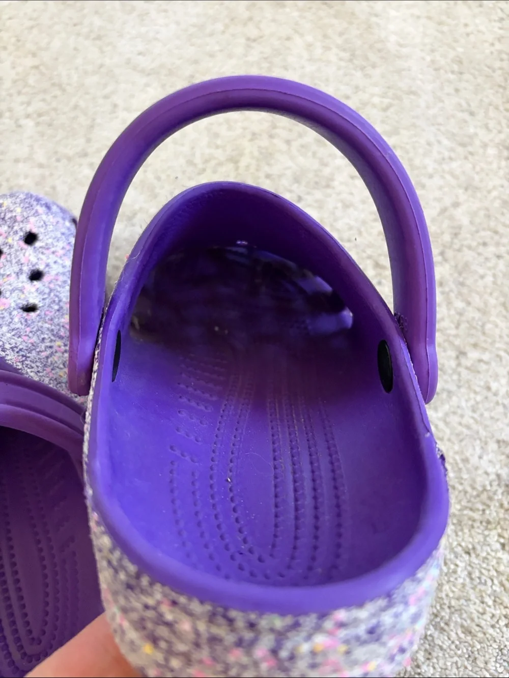 CROCS Kids Purple Glitter Speckled Clogs